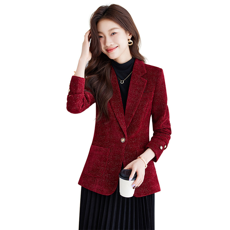 Formal Winter Wear Women Jacket - Ladies Blazer Coat Women Black Red
