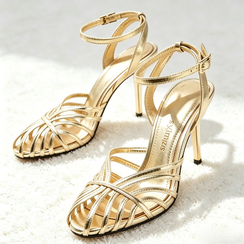 Women'S Elegant Formal Wear - Sexy Gold Hollow Narrow Band High