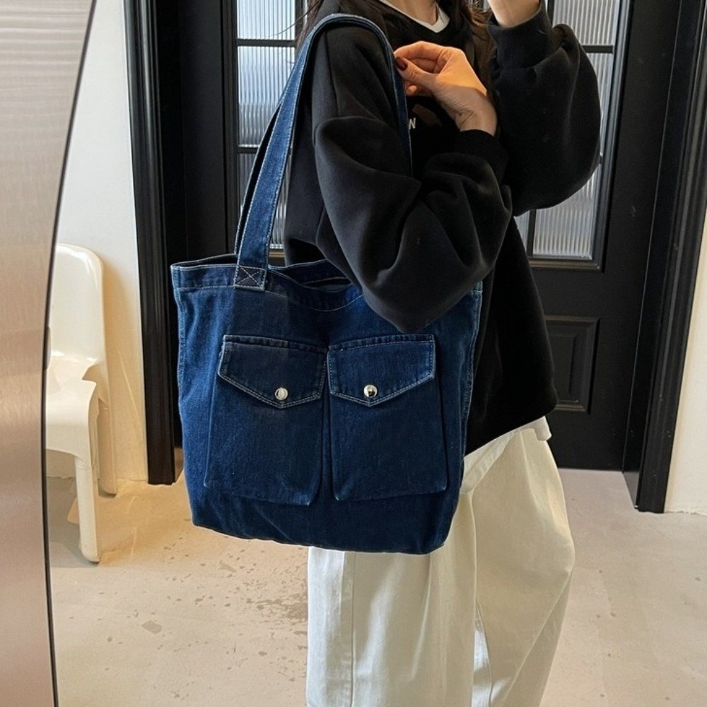 Large Capacity Denim Shoulder  - Shoulder Bag Structured 评论和价格