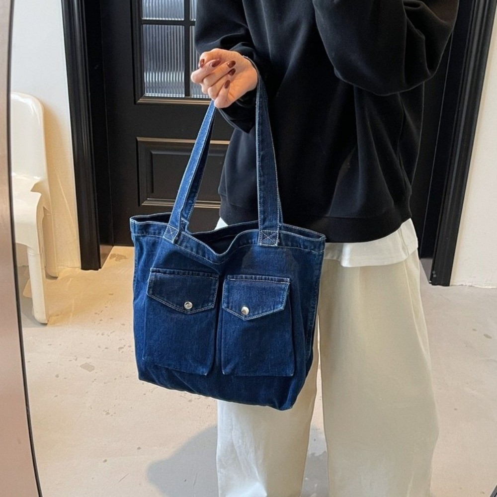 Large Capacity Denim Shoulder  - Shoulder Bag Structured 评论和价格