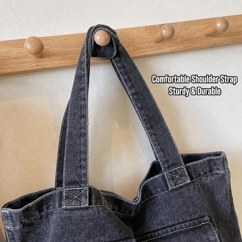Large Capacity Denim Shoulder  - Shoulder Bag Structured 评论和价格