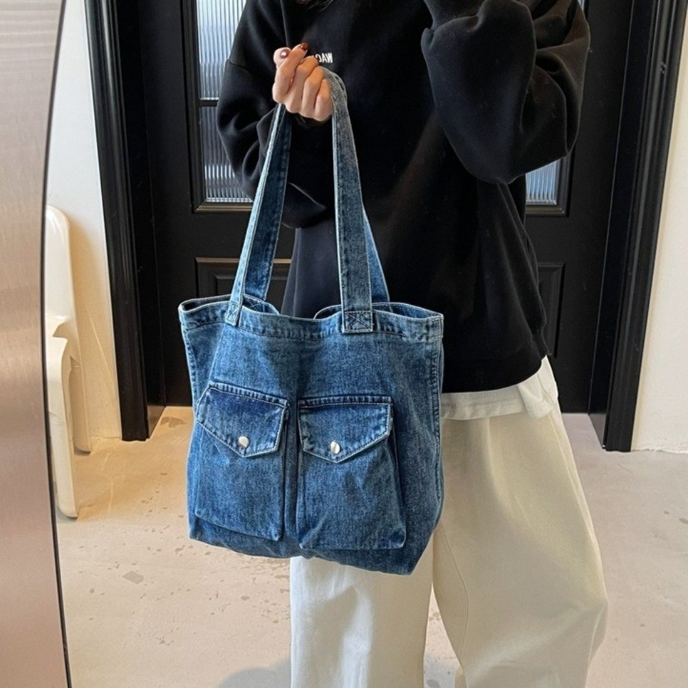 Large Capacity Denim Shoulder  - Shoulder Bag Structured 评论和价格