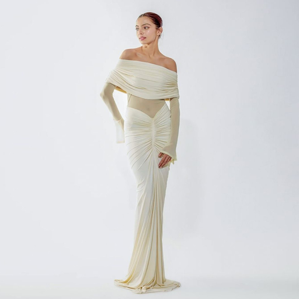 Beige Women Prom Dress Sexy Of - Women'S Formal Wear For Wedding Guest 评论和价格