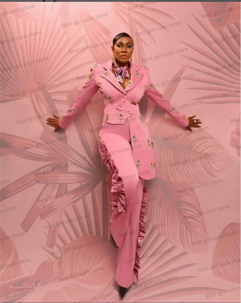 Pink Wedding Women Suit Set Bl - Women'S Formal Wear For Wedding Guest 评论和价格