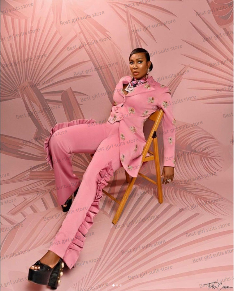 Pink Wedding Women Suit Set Bl - Women'S Formal Wear For Wedding Guest 评论和价格