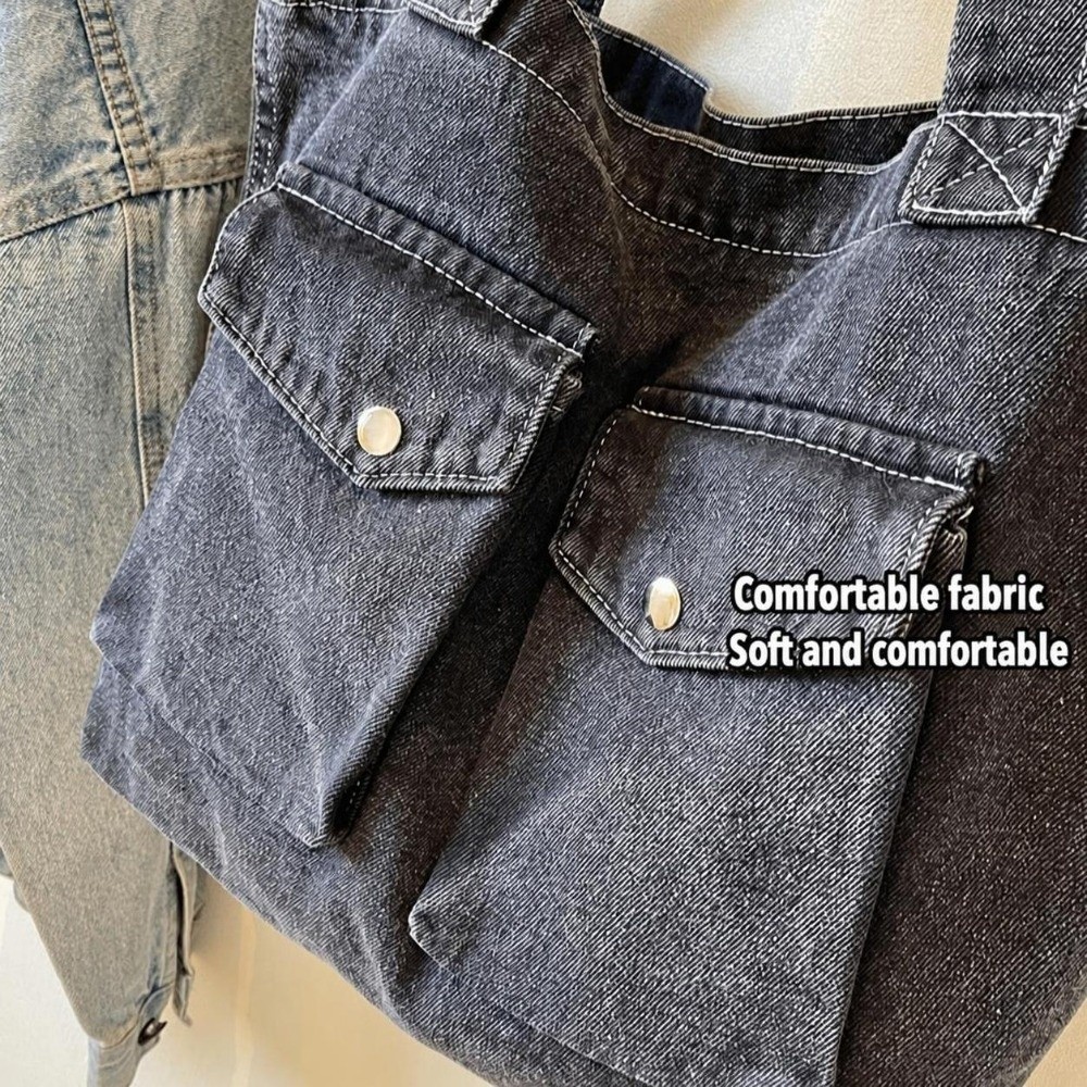 Large Capacity Denim Shoulder  - Shoulder Bag Structured 评论和价格
