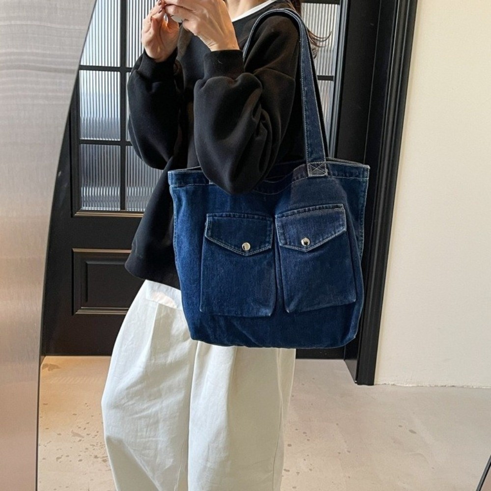 Large Capacity Denim Shoulder  - Shoulder Bag Structured 评论和价格