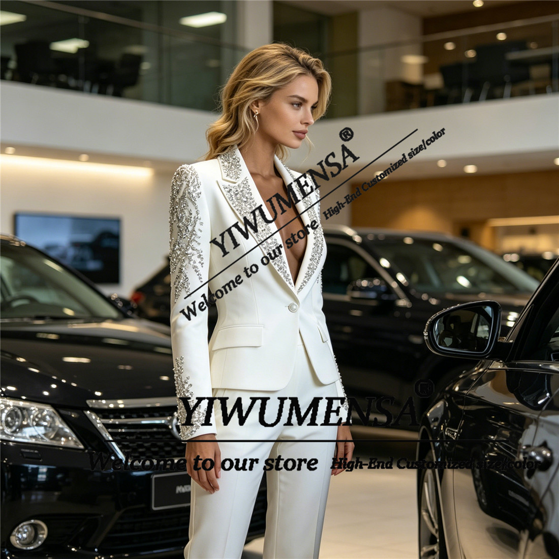 Luxury Women Suits 2 Pieces Se - Women'S Formal Wear Pants 评论和价格