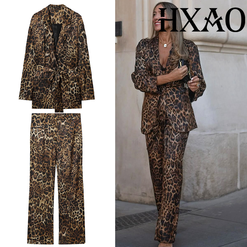 HXAO Leopard Pants Sets 2 Piec - Women'S Formal Wear Pants 评论和价格
