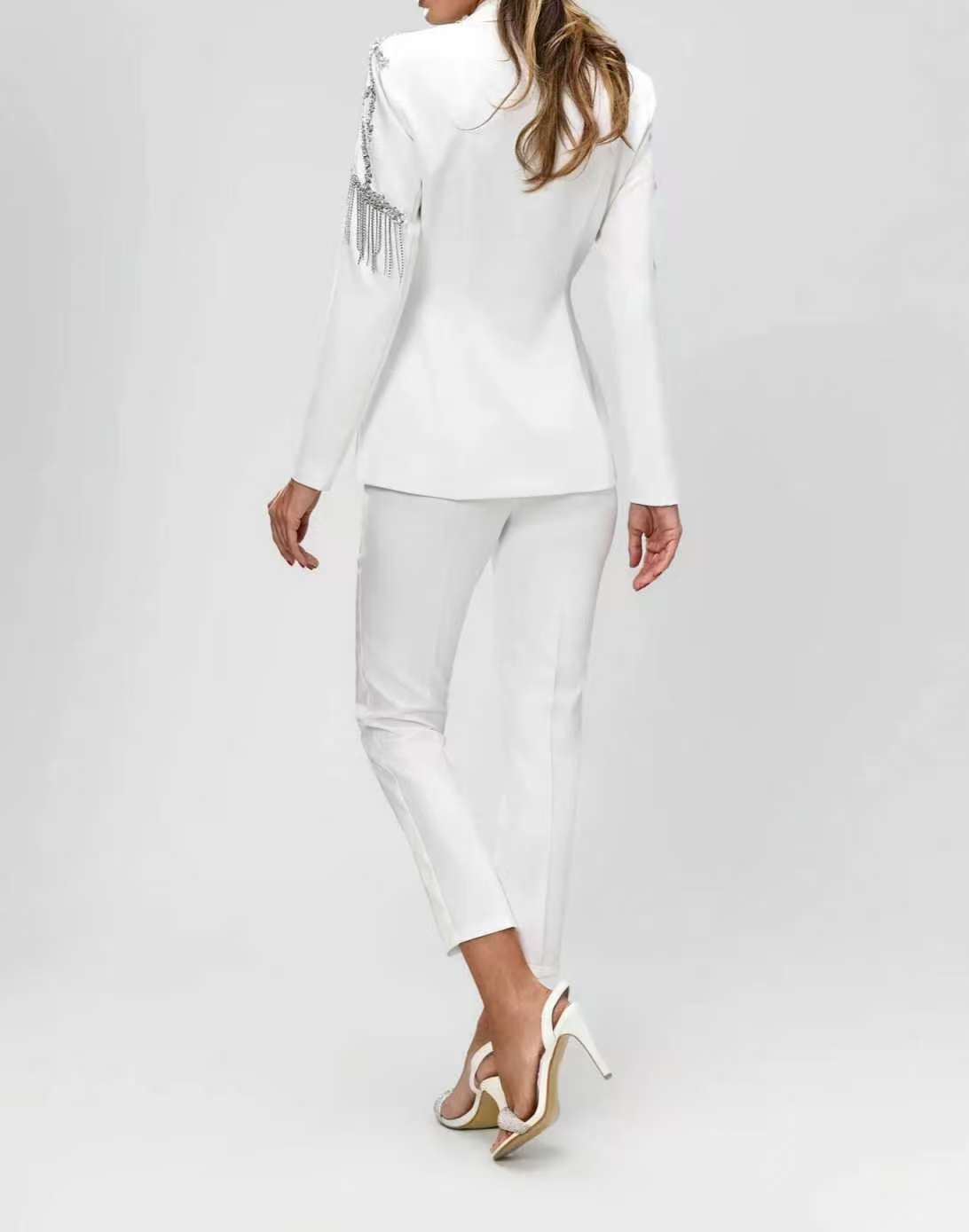 Crystals Beading Women Suit Se - Women'S Formal Wear For Wedding Guest 评论和价格