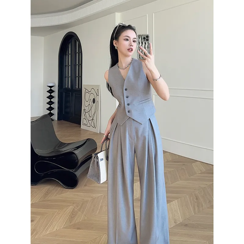 Women's Sleeveless Vest Wide-L - Women'S Formal Wear Pants 评论和价格