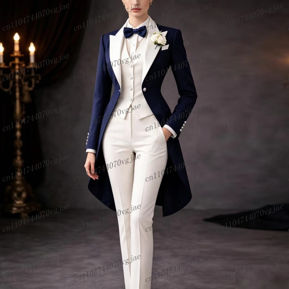 Navy Blue And White Long Women - Women'S Formal Wear Pants 评论和价格