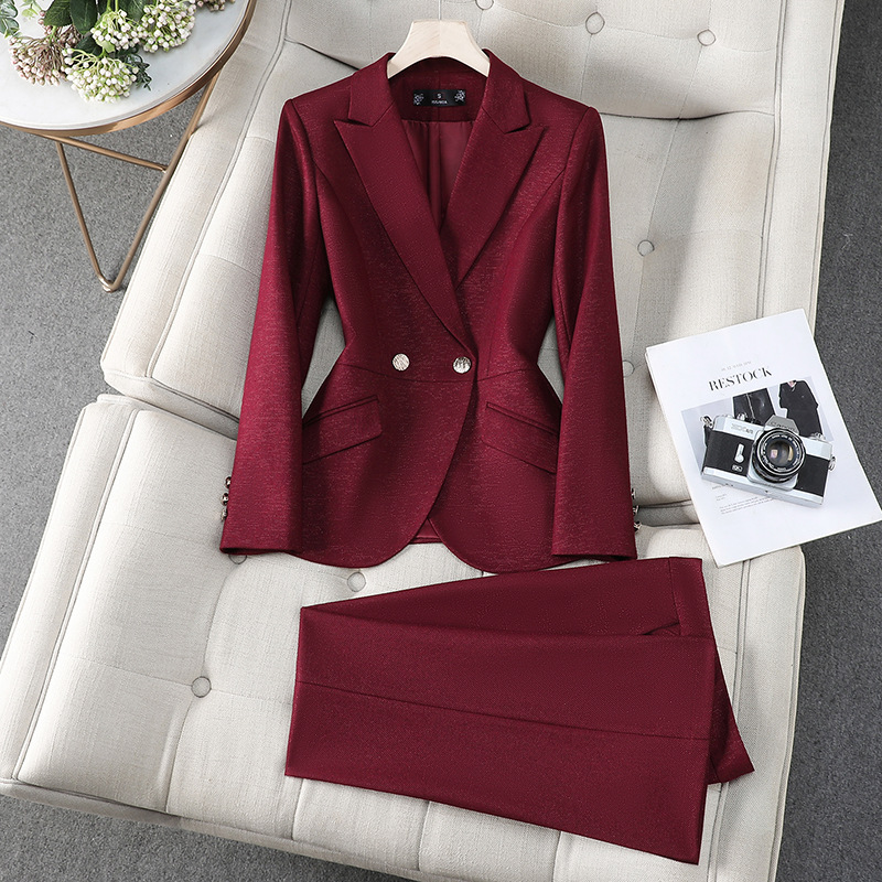 Autumn Winter Ladies Pant Suit - Formal Winter Wear Women Jacket 评论和价格