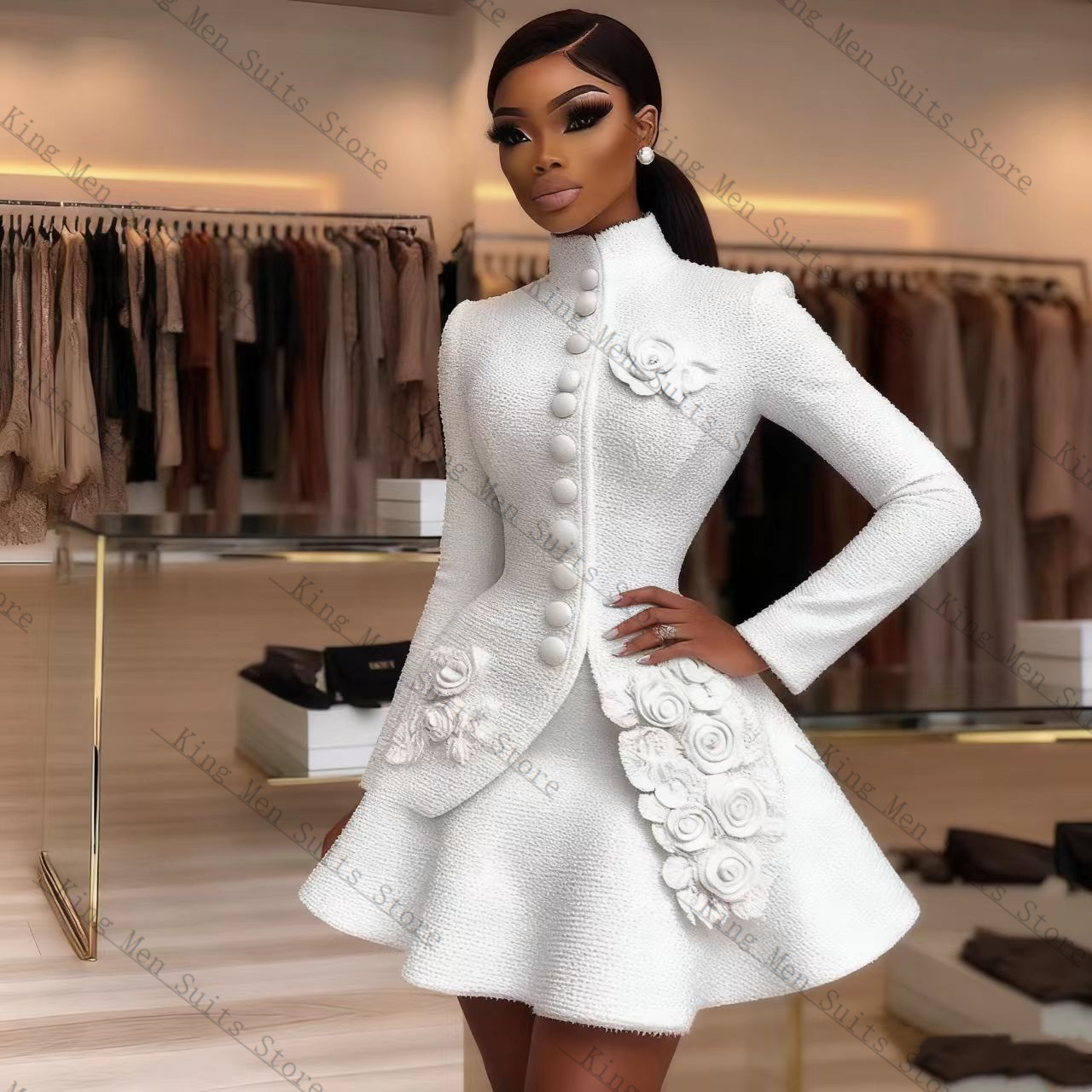 Luxury White Women Suit Set 2  - Women'S Formal Wear For Wedding Guest 评论和价格
