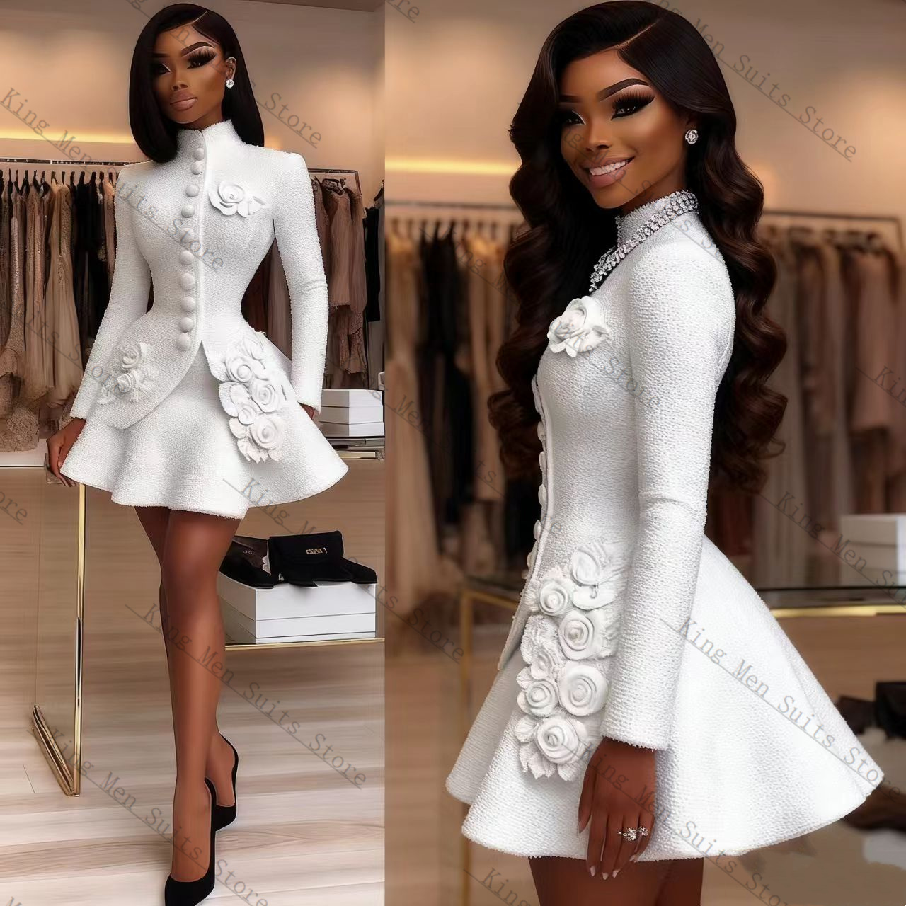 Luxury White Women Suit Set 2  - Women'S Formal Wear For Wedding Guest 评论和价格