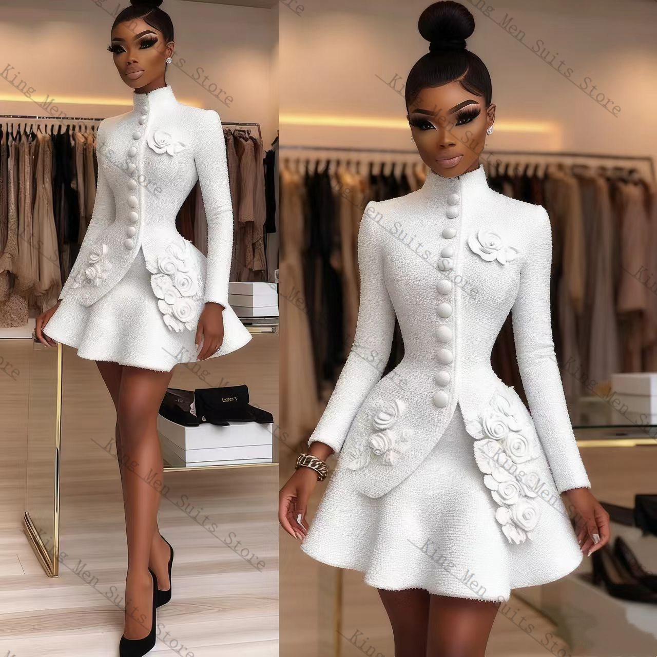Luxury White Women Suit Set 2  - Women'S Formal Wear For Wedding Guest 评论和价格