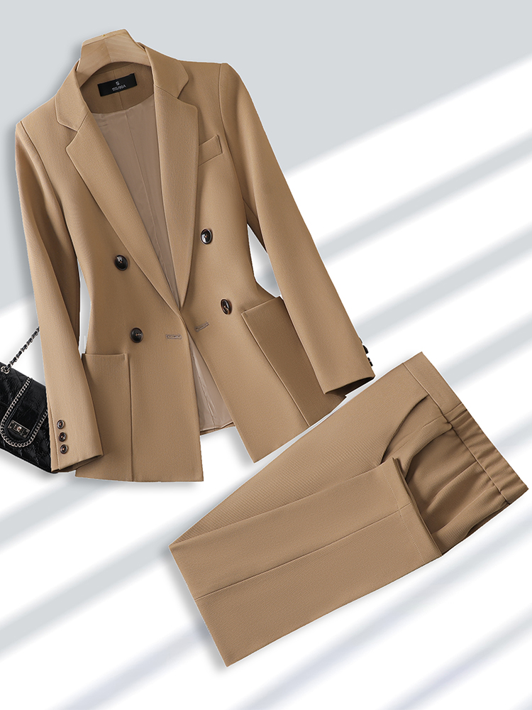 Women's 2-Piece Business Suit  - Women Formal Wear Shirt And Pant 评论和价格