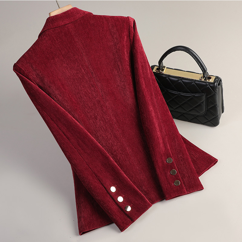 Yellow Gold Velvet Blazer Wome - Formal Winter Wear Women Jacket 评论和价格