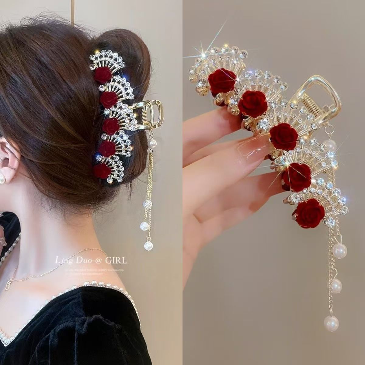 Vintage Red Floral Rhinestone  - High End Women'S Formal Wear 评论和价格