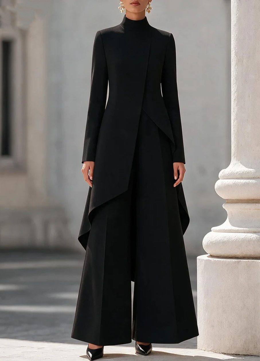 Women Two Piece Outfit Mock Ne - Women'S Formal Wear Pants 评论和价格