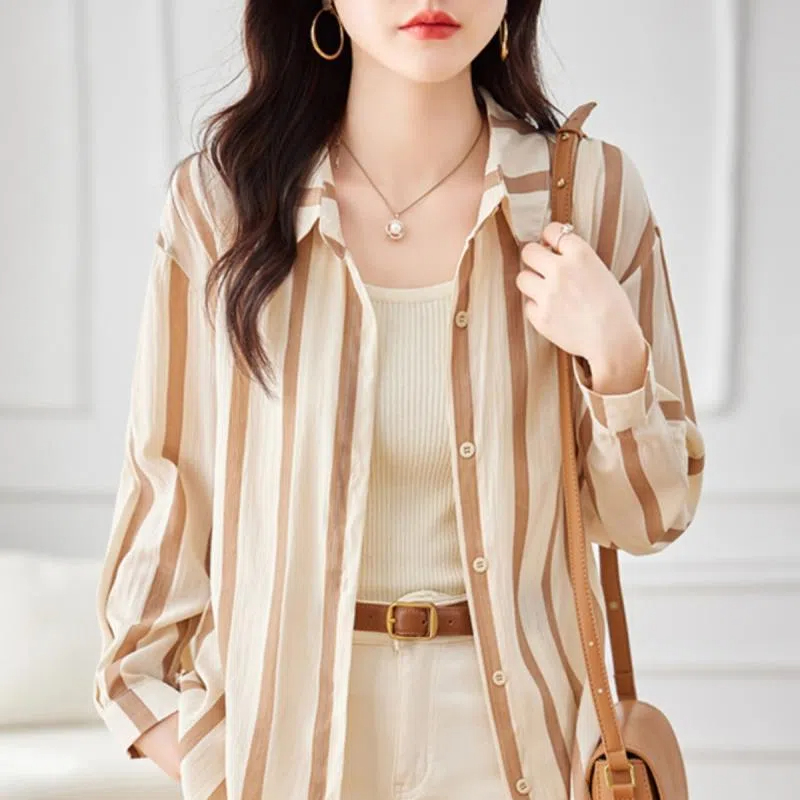 Apricot Striped Long Sleeved S - High End Women'S Formal Wear 评论和价格