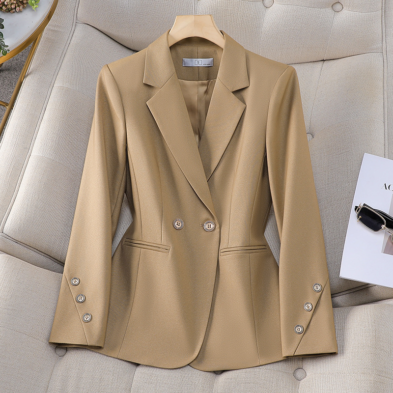 Women Double Breasted Solid Bl - Formal Winter Wear Women Jacket 评论和价格