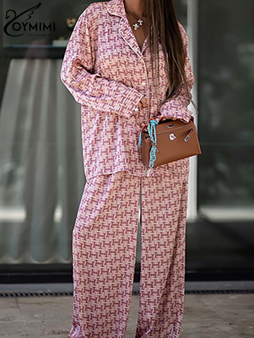 Oymimi Fashion Pink Print Wome - Women'S Formal Wear Pants 评论和价格